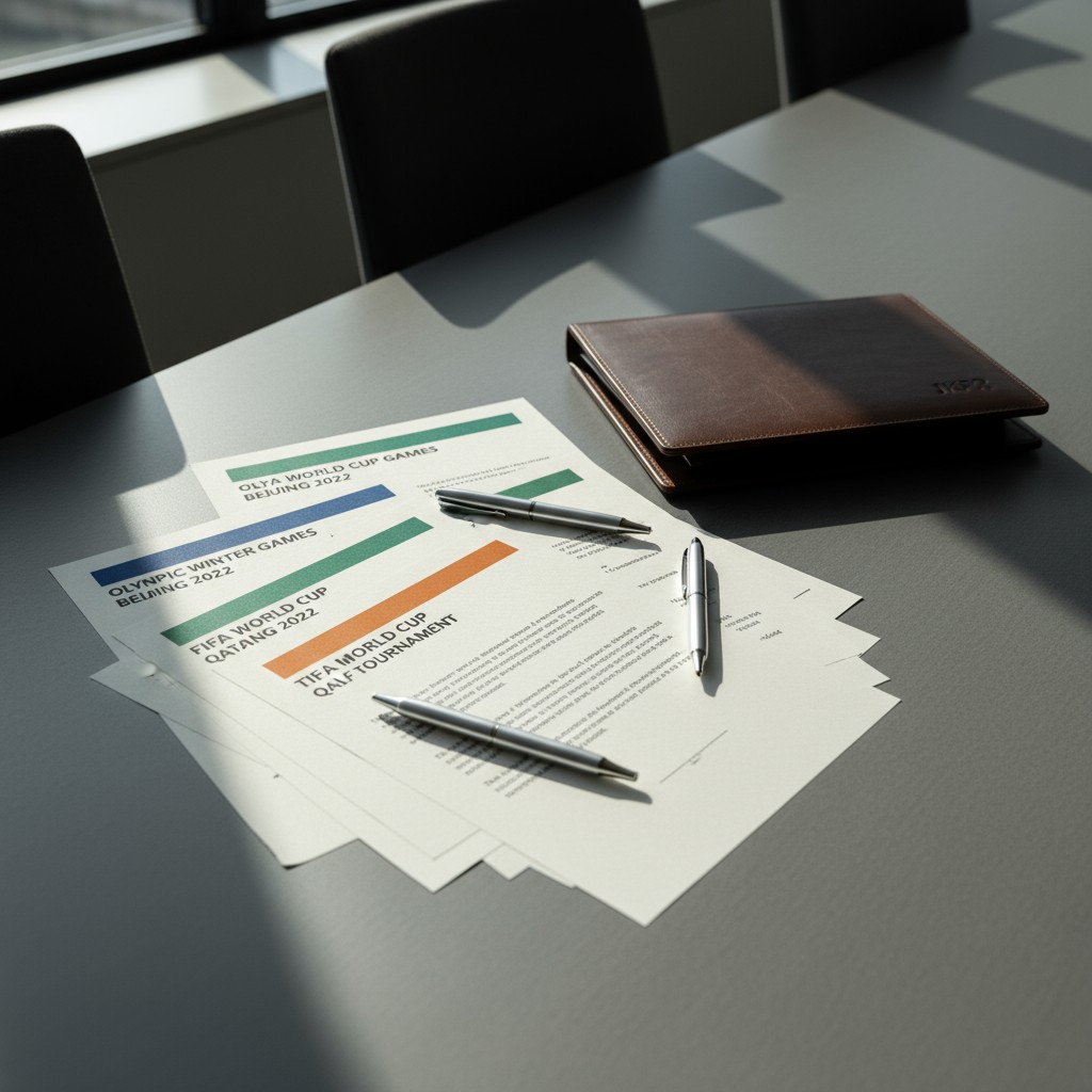 A slim piece of paper with a foreign language, a leather purse, and pens lies flat on a tabletop.